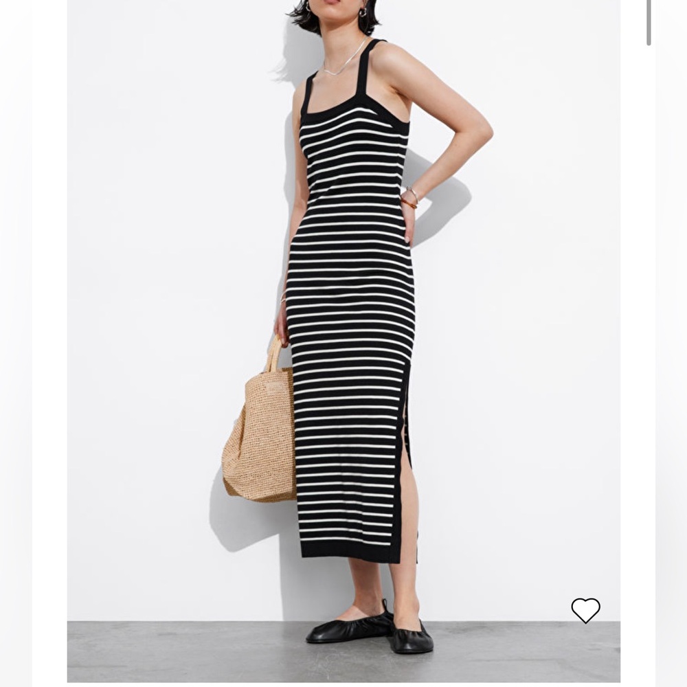 & Other Stories Knitting Midi Dress Sz xs NEW Striped Tank